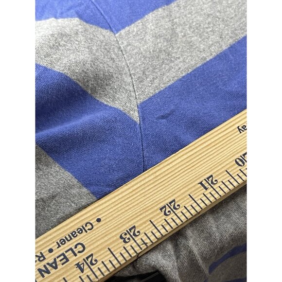 Chaps Long Sleeve Blue and Gray Striped T-Shirt (Size L) - Picture 7 of 7